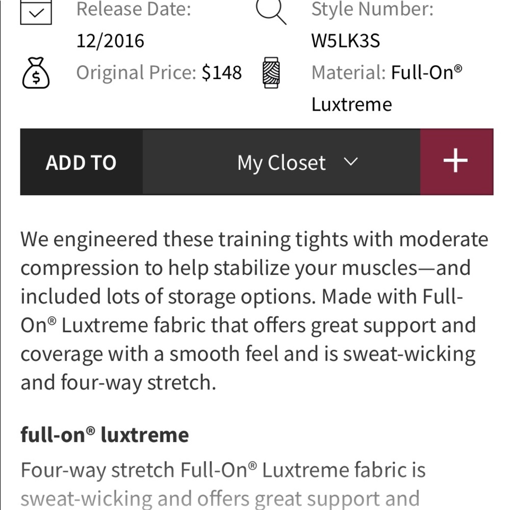 Rare find Lululemon Tight Stuff Tight II size 4
